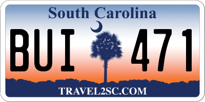 SC license plate BUI471