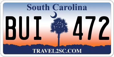 SC license plate BUI472