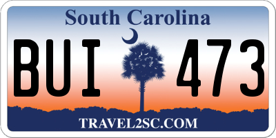 SC license plate BUI473