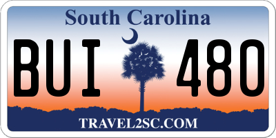 SC license plate BUI480
