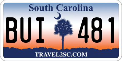 SC license plate BUI481