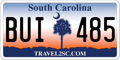 SC license plate BUI485