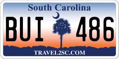 SC license plate BUI486