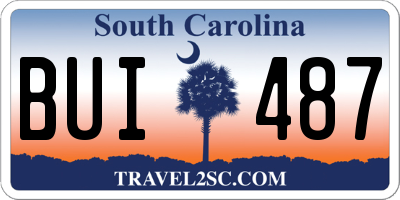 SC license plate BUI487