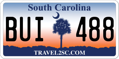 SC license plate BUI488