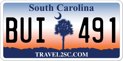 SC license plate BUI491
