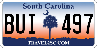 SC license plate BUI497