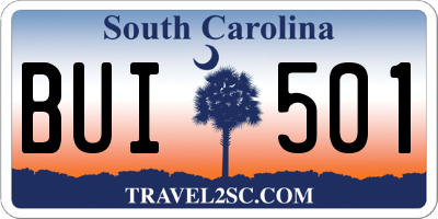 SC license plate BUI501