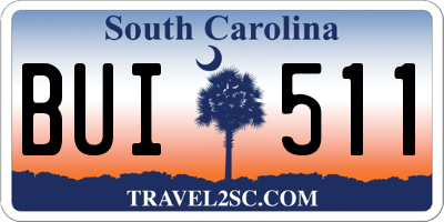 SC license plate BUI511