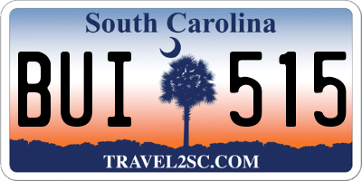 SC license plate BUI515