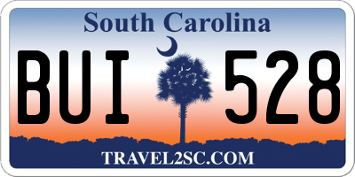SC license plate BUI528