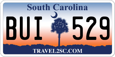 SC license plate BUI529