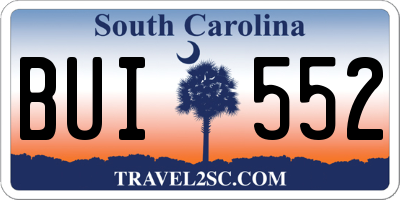 SC license plate BUI552