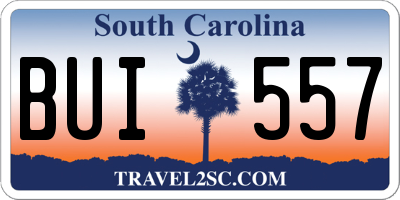 SC license plate BUI557