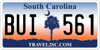 SC license plate BUI561
