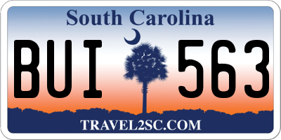 SC license plate BUI563