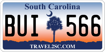 SC license plate BUI566
