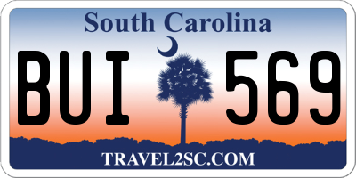 SC license plate BUI569