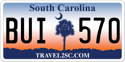 SC license plate BUI570