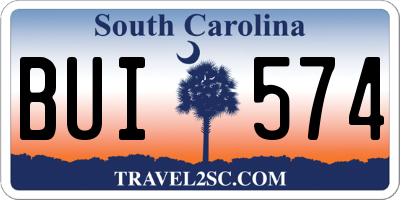 SC license plate BUI574