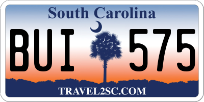 SC license plate BUI575