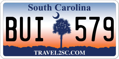 SC license plate BUI579