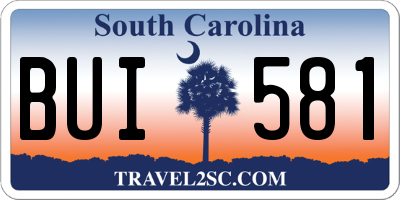 SC license plate BUI581