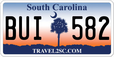 SC license plate BUI582