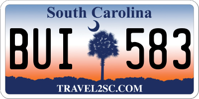 SC license plate BUI583