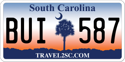 SC license plate BUI587