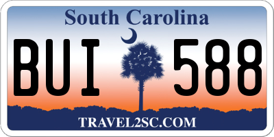 SC license plate BUI588
