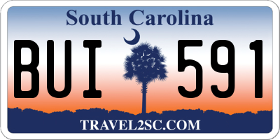 SC license plate BUI591
