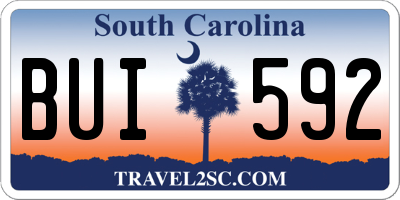 SC license plate BUI592