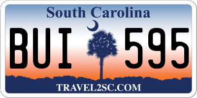 SC license plate BUI595