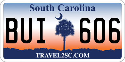 SC license plate BUI606