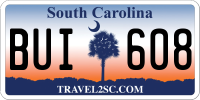 SC license plate BUI608