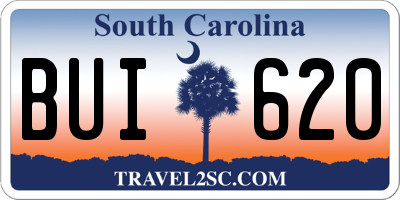 SC license plate BUI620