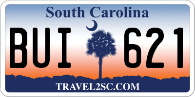 SC license plate BUI621