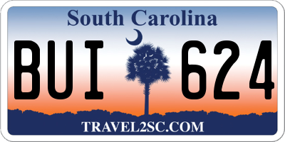 SC license plate BUI624