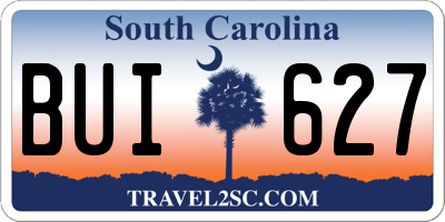 SC license plate BUI627