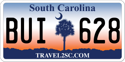 SC license plate BUI628