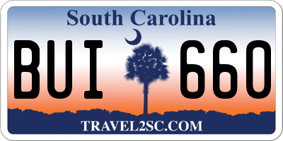 SC license plate BUI660