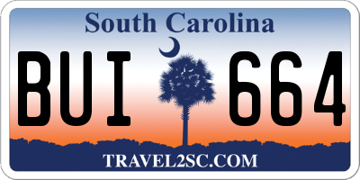 SC license plate BUI664