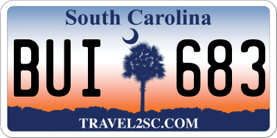 SC license plate BUI683