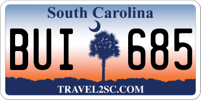 SC license plate BUI685