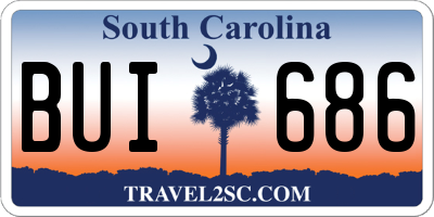 SC license plate BUI686
