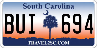SC license plate BUI694