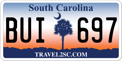 SC license plate BUI697