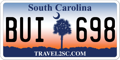 SC license plate BUI698