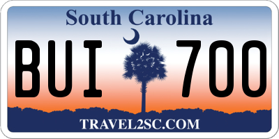 SC license plate BUI700